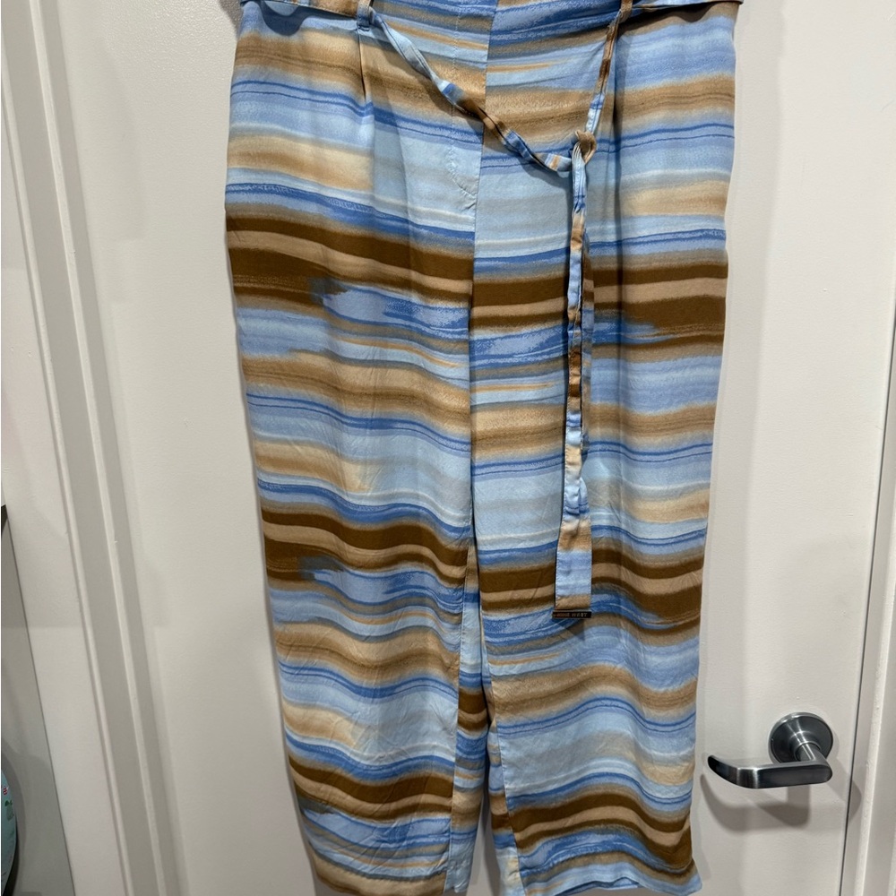 Nine West Blue and Tan Striped Pants